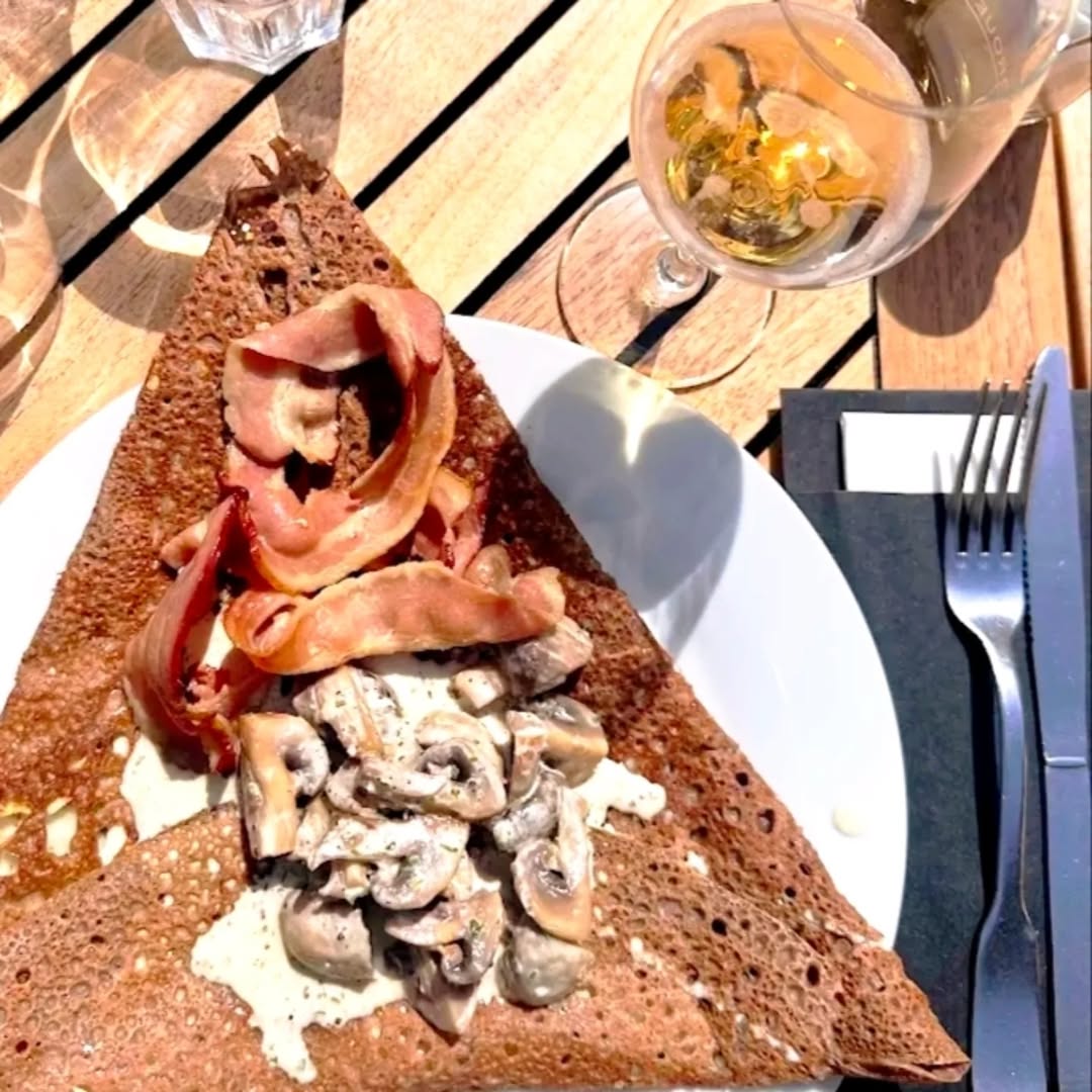Galette bretonne aux champignons et bacon